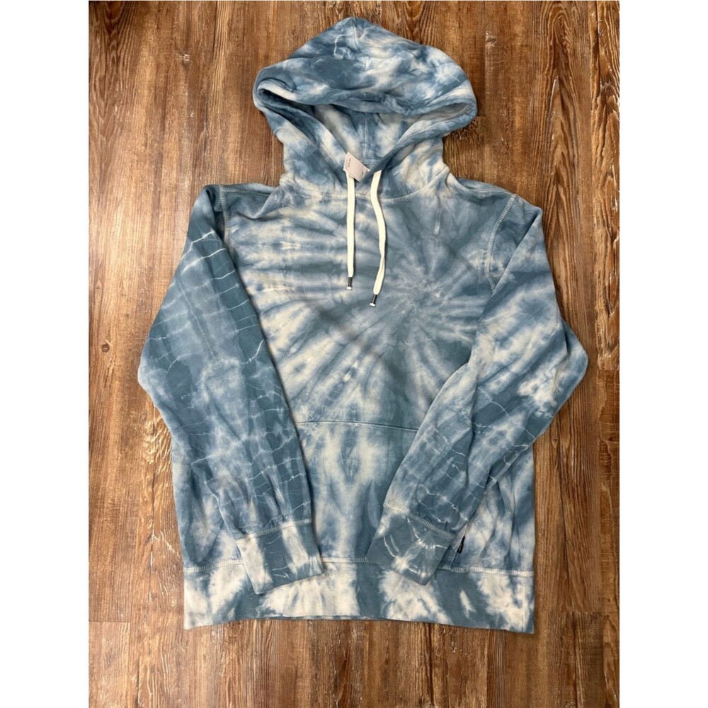 NWT American Eagle AE Super Soft Fleece Tie-Dye Hoodie Washed Blue Large Preppy